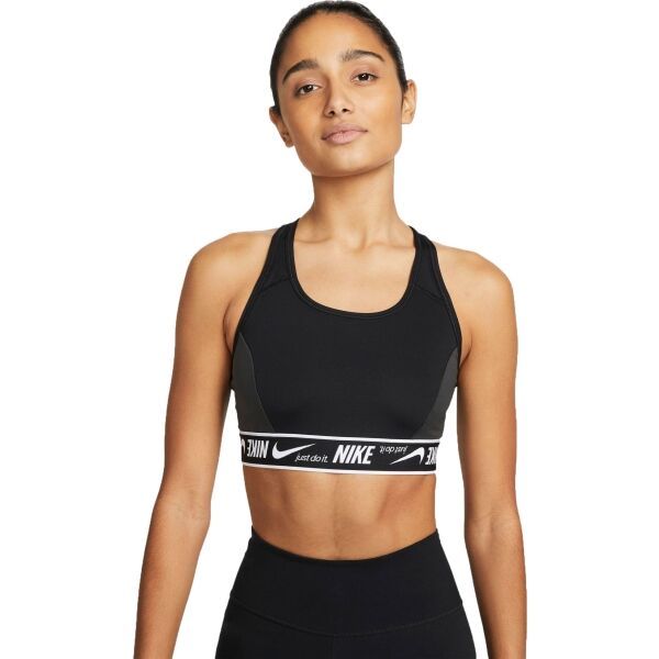 Nike Nike W NK DF SWSH LOGO BRA Дамски спортен сутиен, черно, размер