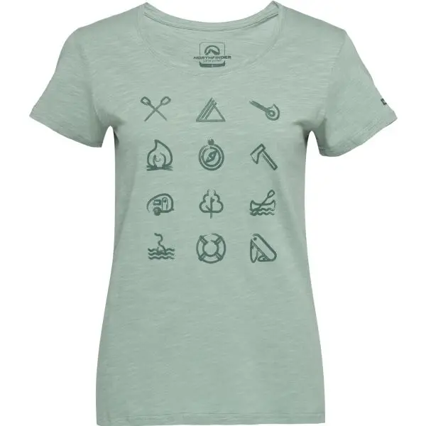 Northfinder Northfinder CANDICE Дамска туристическа тениска, светло-зелено, размер