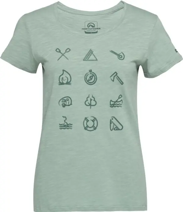 Northfinder Northfinder CANDICE Дамска туристическа тениска, светло-зелено, размер