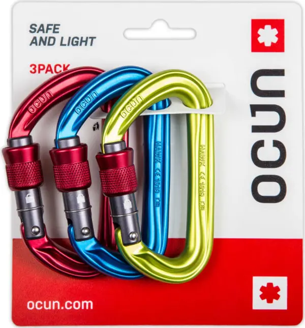 OCÚN OCÚN HAWK SCREW 3 PACK Карабинери, микс, размер