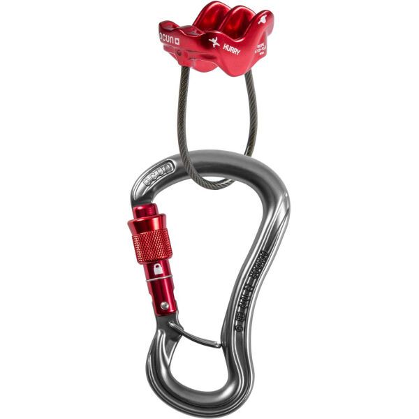 OCÚN OCÚN BELAY SET CONDOR SCREW / HURRY Комплект протриващо устройство и карабинер, червено, размер os