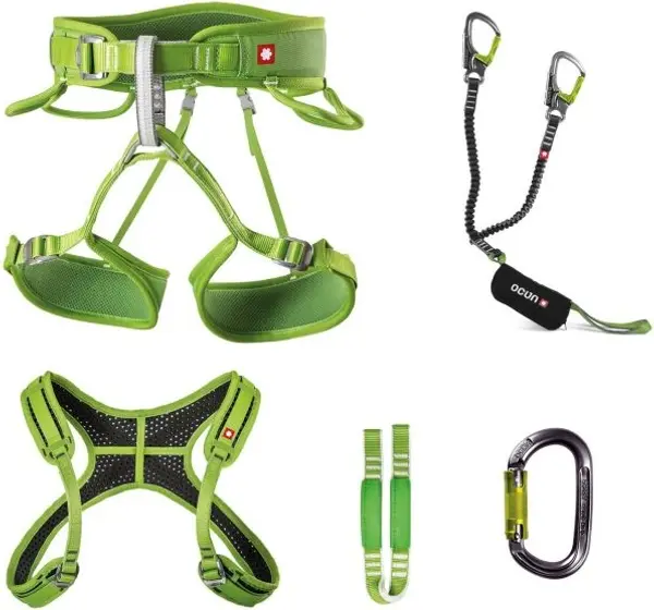 OCÚN OCÚN VIA FERRATA TWIST + CHEST SET Осигурителен ремък за катерене с амортисьор, зелено, размер
