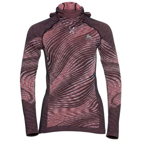 Odlo Odlo BL TOP WITH FACEMASK L/S BLACKCOMB ECO Дамска блуза с интегрирана маска, цвят сьомга, размер S
