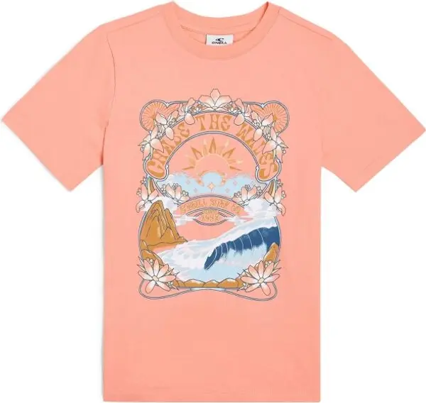 O'Neill O'Neill FRONT GRAPHIC Момичешка тениска, цвят сьомга, размер