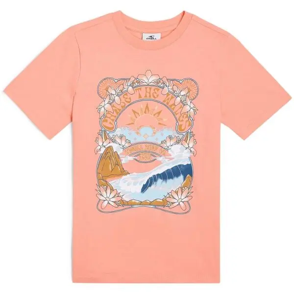 O'Neill O'Neill FRONT GRAPHIC Момичешка тениска, цвят сьомга, размер