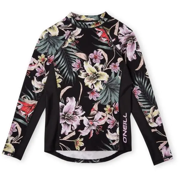 O'Neill O'Neill SKINS L/SLV Функционална тениска за момичета, черно, размер 4Y