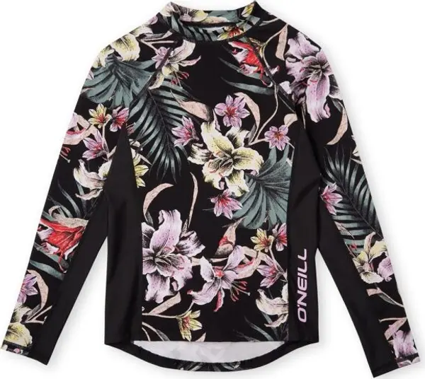 O'Neill O'Neill SKINS L/SLV Функционална тениска за момичета, черно, размер 6Y