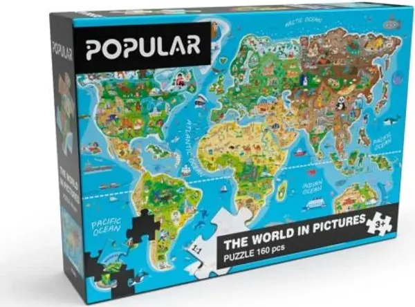 POPULAR POPULAR MAPA SVĚTA 160 KS – AN Пъзел, микс, размер