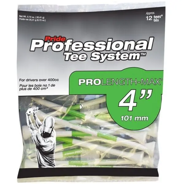 PRIDE SPORT PRIDE SPORT RETAIL BAGS 4" 12KS Поставка за топка за голф, бяло, размер