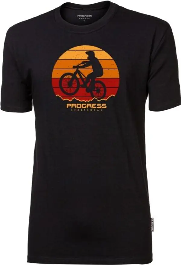 PROGRESS PROGRESS BARBAR BIKER Мъжка тениска от бамбук, черно, размер
