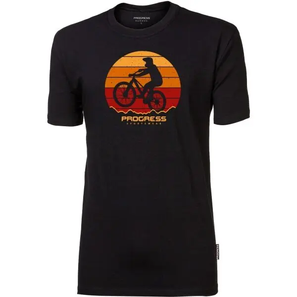 PROGRESS PROGRESS BARBAR BIKER Мъжка тениска от бамбук, черно, размер