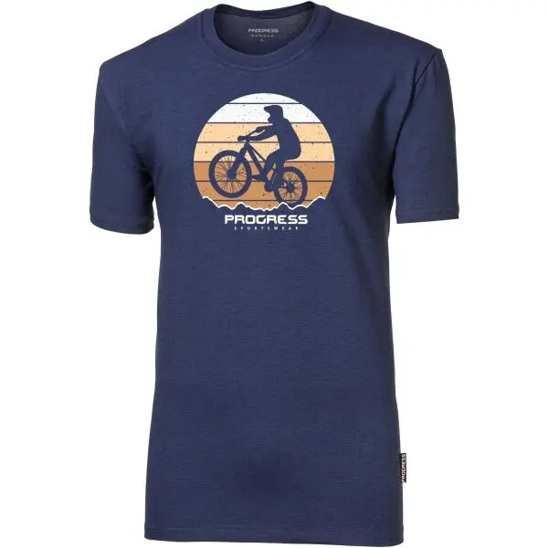 PROGRESS PROGRESS BARBAR BIKER Мъжка тениска от бамбук, тъмносин, размер