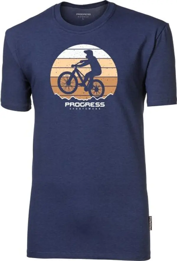 PROGRESS PROGRESS BARBAR BIKER Мъжка тениска от бамбук, тъмносин, размер