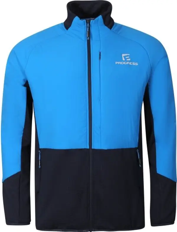 PROGRESS PROGRESS ELVIR HYBRID MIDLAYER Мъжки хибриден суитшърт с мерино, синьо, размер