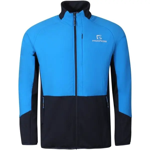 PROGRESS PROGRESS ELVIR HYBRID MIDLAYER Мъжки хибриден суитшърт с мерино, синьо, размер XXL