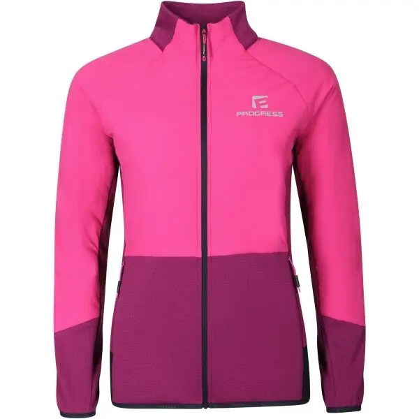 PROGRESS PROGRESS ERIKA HYBRID MIDLAYER Дамски хибриден суитшърт с мерино, розово, размер