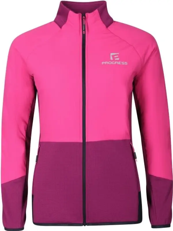 PROGRESS PROGRESS ERIKA HYBRID MIDLAYER Дамски хибриден суитшърт с мерино, розово, размер