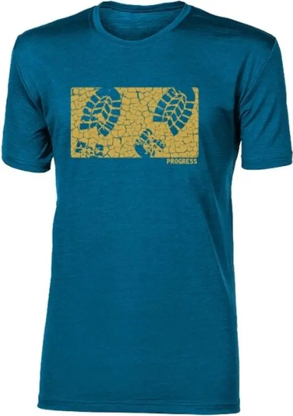 PROGRESS PROGRESS HRUTUR STEP Мъжка тениска от мерино, синьо, размер