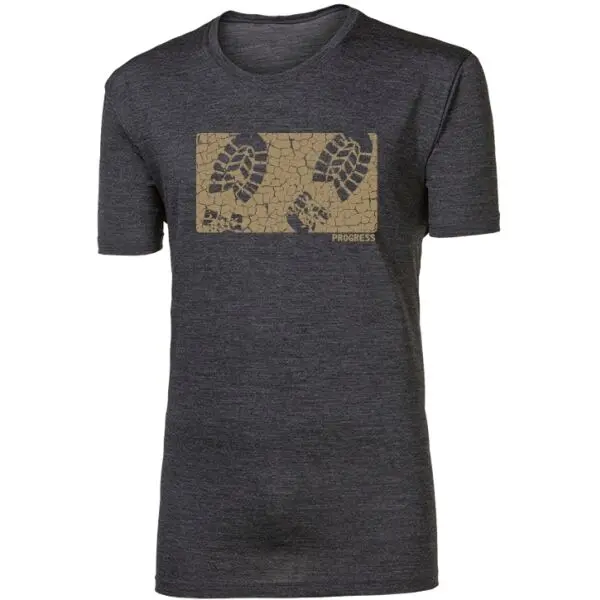 PROGRESS PROGRESS HRUTUR STEP Мъжка тениска от мерино, тъмносиво, размер