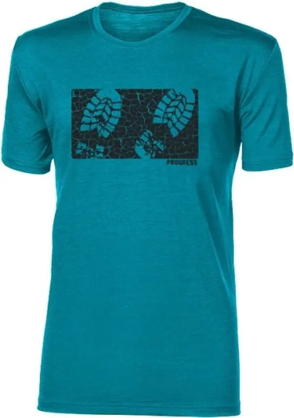 PROGRESS PROGRESS HRUTUR STEP Мъжка тениска от мерино, зелено, размер