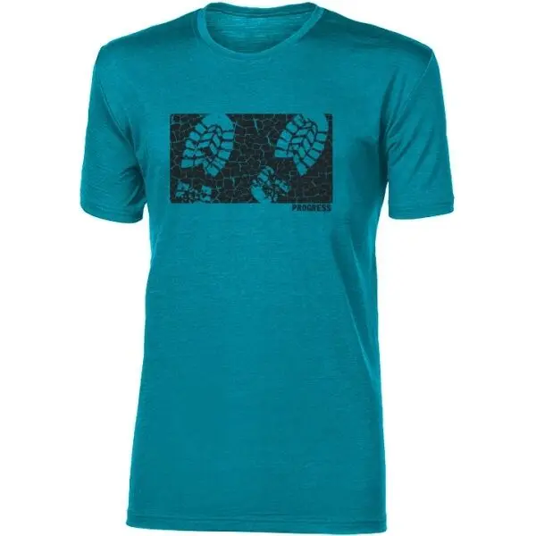 PROGRESS PROGRESS HRUTUR STEP Мъжка тениска от мерино, зелено, размер