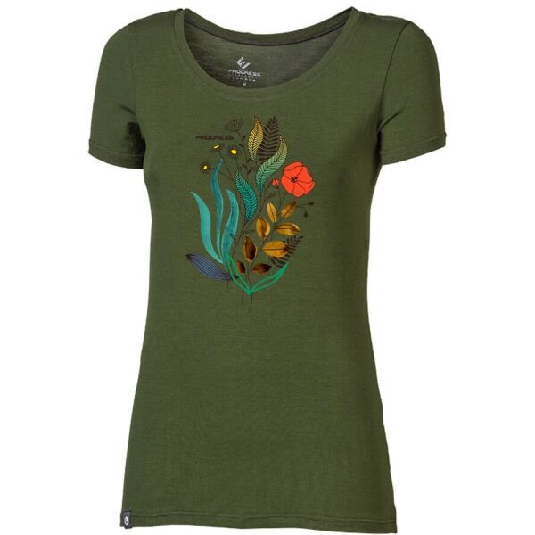 PROGRESS PROGRESS LIBERTA BOUQUET Дамска тениска от бамбук, khaki, размер