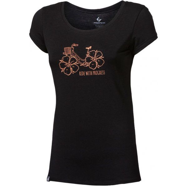 PROGRESS PROGRESS LIBERTA FLOWBIKE Дамска тениска от бамбук, черно, размер