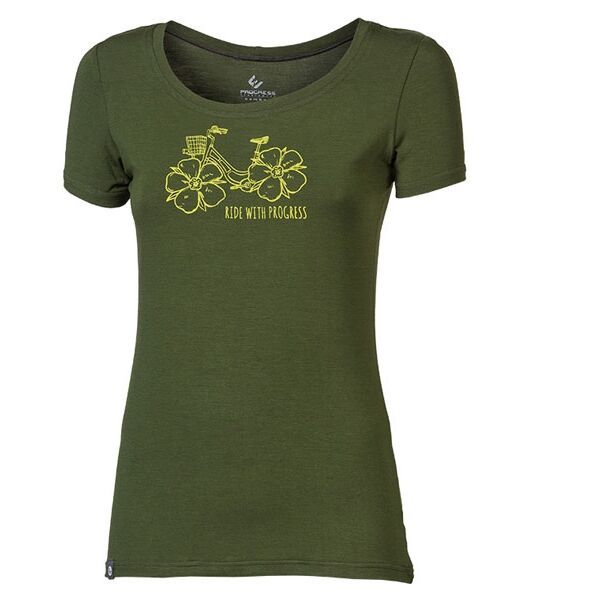 PROGRESS PROGRESS LIBERTA FLOWBIKE Дамска тениска от бамбук, khaki, размер