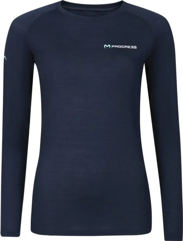 PROGRESS PROGRESS MA NDRZ 125 Дамска мерино тениска с дълъг ръкав, черно, размер