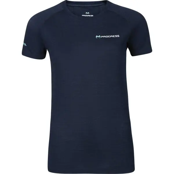 PROGRESS PROGRESS MA NKRZ 125 Дамска мерино тениска с къс ръкав, черно, размер