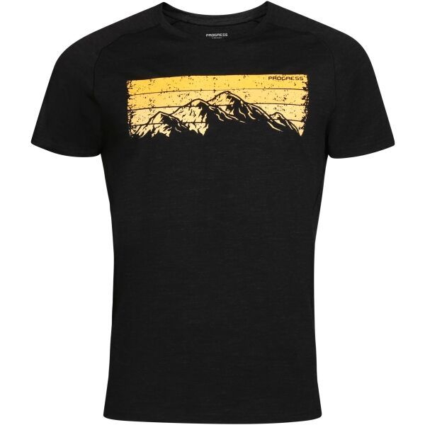 PROGRESS PROGRESS MAOR Мъжка блуза от мерино, черно, размер