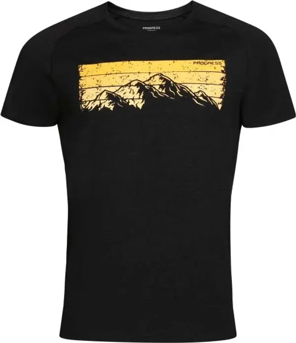 PROGRESS PROGRESS MAOR Мъжка блуза от мерино, черно, размер