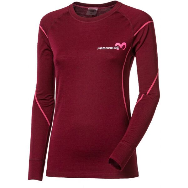 PROGRESS PROGRESS MERINO LS-L Дамска функционална блуза, лилаво, размер