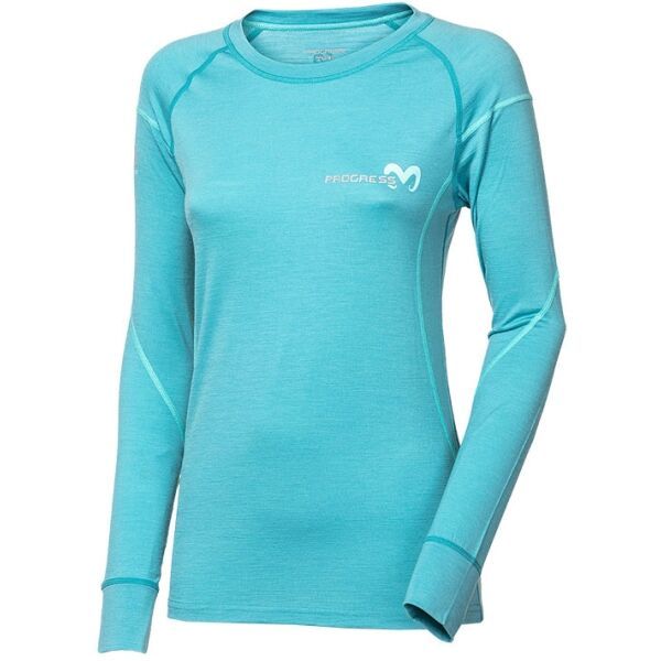 PROGRESS PROGRESS MERINO LS-L Дамска функционална блуза, тюркоазено, размер