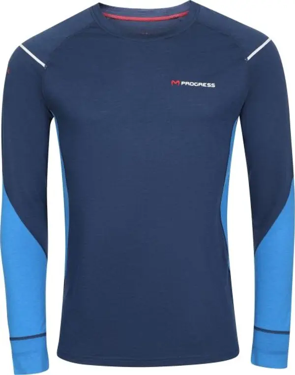PROGRESS PROGRESS MERINO LS Мъжка функционална мерино тениска, тъмносин, размер XXL