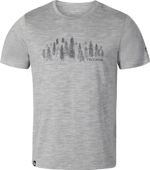 PROGRESS PROGRESS MONSTER Мъжка тениска от мерино, сиво, размер