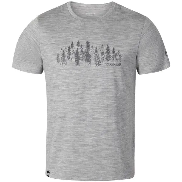 PROGRESS PROGRESS MONSTER Мъжка тениска от мерино, сиво, размер