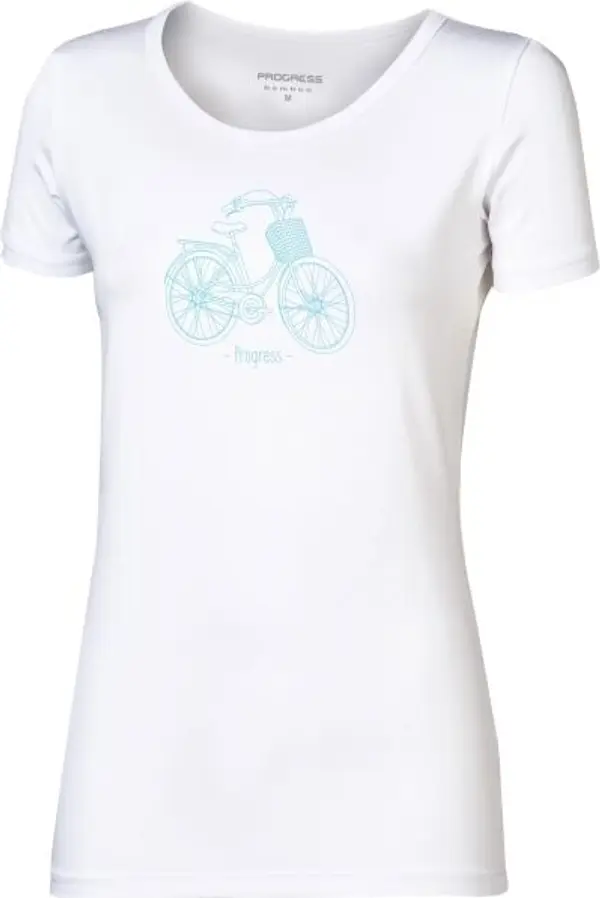 PROGRESS PROGRESS SASA CITYBIKE Дамска тениска от бамбук, бяло, размер