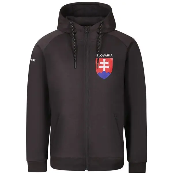 PROGRESS PROGRESS SK HOODY ZIP MAN Мъжки суичър за фенове, тъмносиво, размер