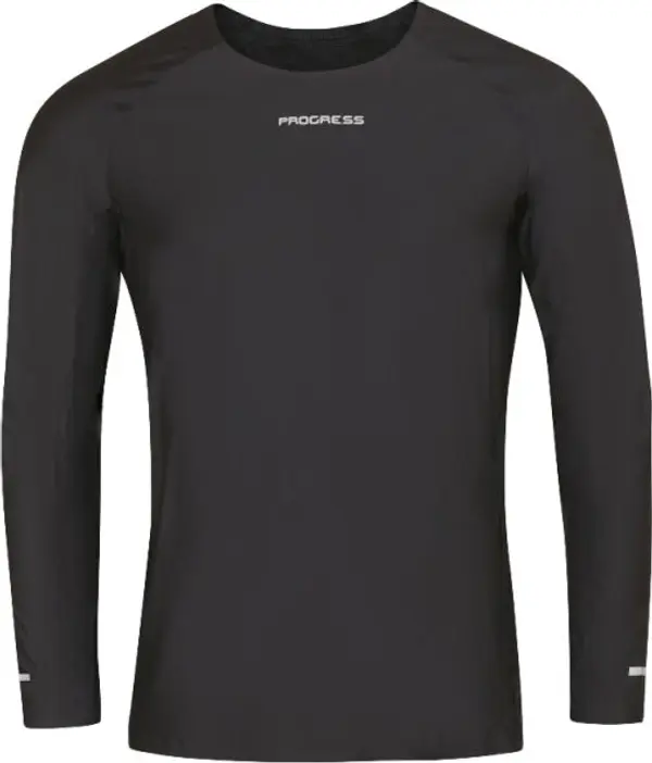 PROGRESS PROGRESS SKINNER LS Мъжка функционална тениска, черно, размер