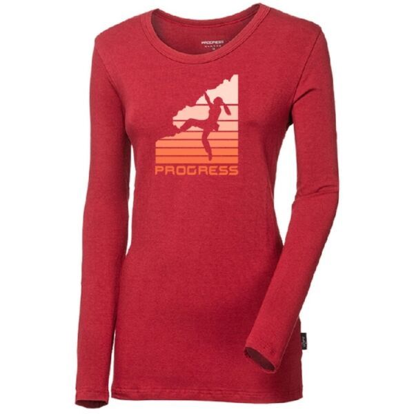 PROGRESS PROGRESS SONJA BOULDER Дамска тениска от бамбук, червено, размер