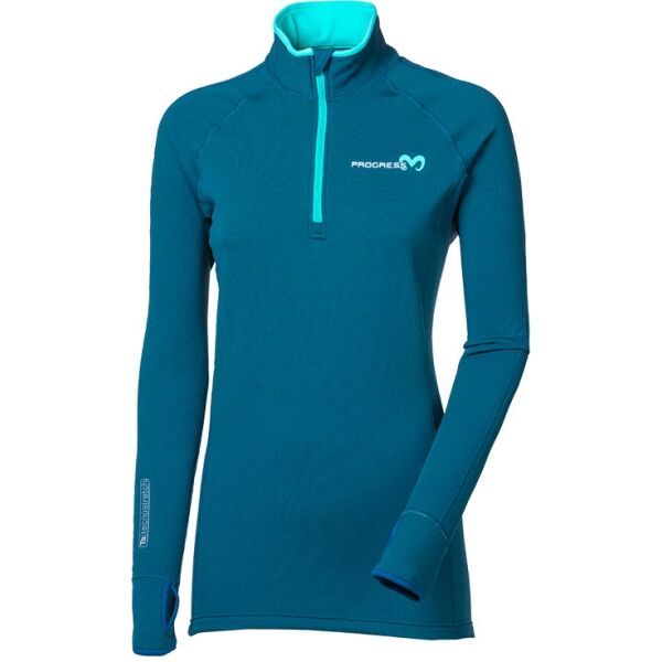 PROGRESS PROGRESS TISPA ZIP MERINO Дамски  спортен суитшърт, синьо, размер