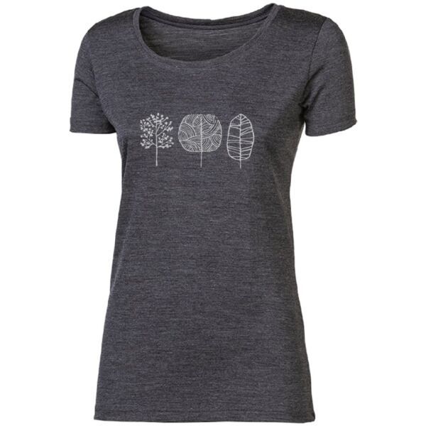 PROGRESS PROGRESS VINKA TREES Дамска тениска от мерино, тъмносиво, размер