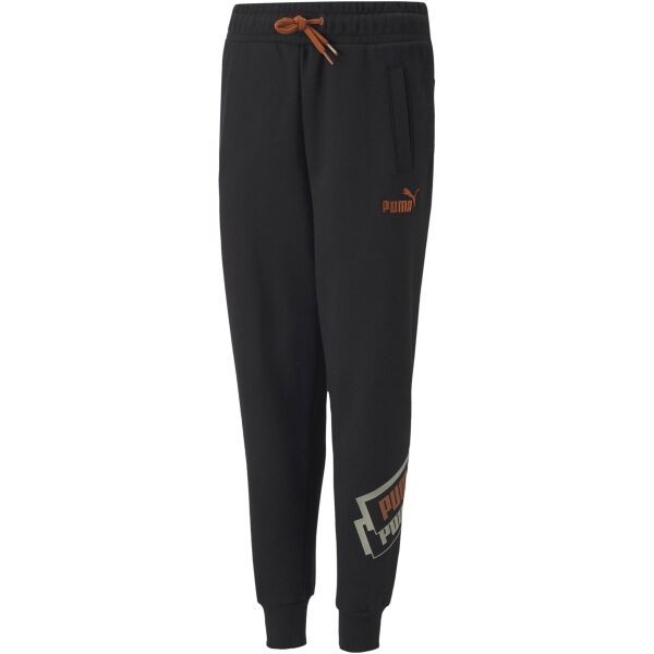 Puma Puma ALPHA HOLIDAY SWEATPANTS FL B Детско спортно долнище, черно, размер