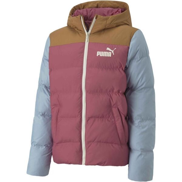 Puma Puma COLOURBLOCK POLYBALL HOODED JACKET Детско термо яке, розово, размер