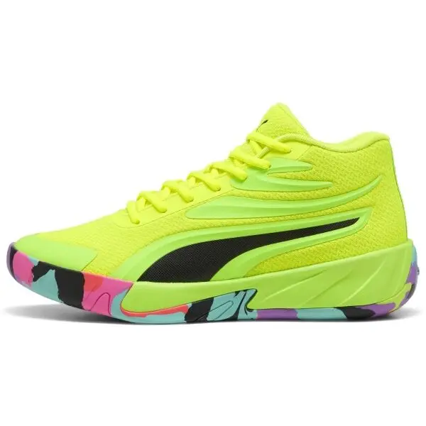 Puma Puma COURT PRO MARBLE Мъжки  обувки за баскетбол, светло-зелено, размер 44.5