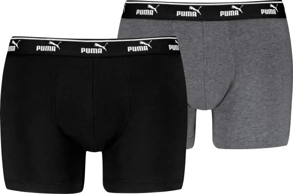 Puma Puma ELEMENTS MEN LOGO ELASTIC BOXER 2P Мъжки боксерки, черно, размер