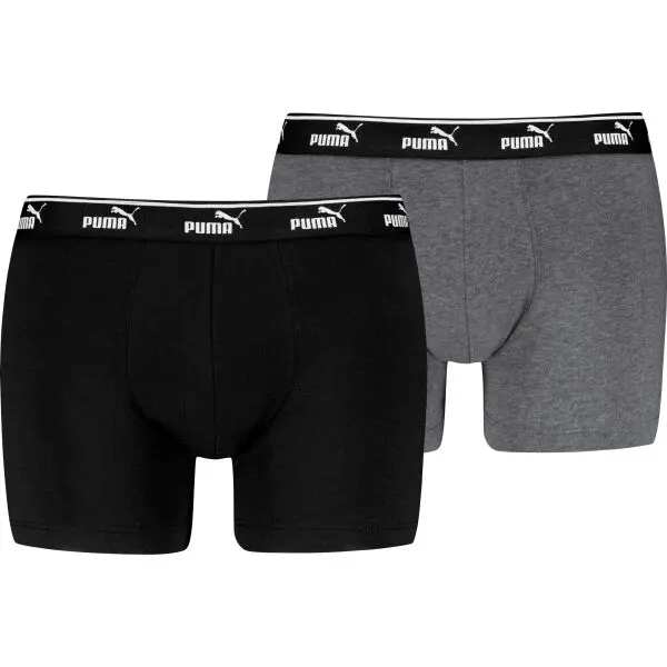 Puma Puma ELEMENTS MEN LOGO ELASTIC BOXER 2P Мъжки боксерки, черно, размер