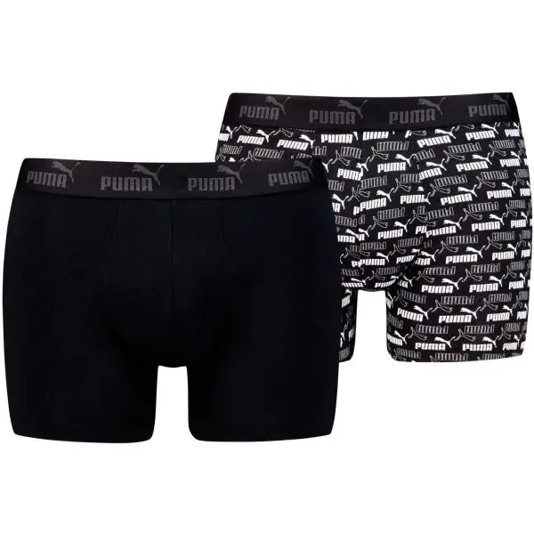 Puma Puma ELEMENTS MEN PRINTED NO1 STRIPE BOXERS 2P Мъжки боксерки, черно, размер
