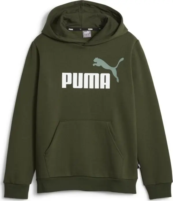 Puma Puma ESS + 2 COL BIG LOGO HOODIE FL B Суитшърт за момчета, khaki, размер